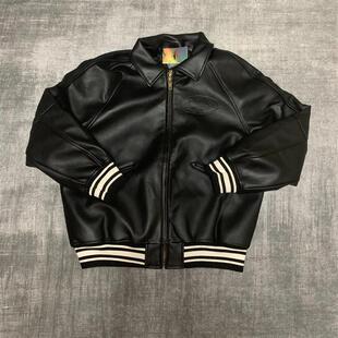 corteiz美式 MA1飞行机车夹克棉服外套 街头复古PU皮衣棉衣男潮冬季