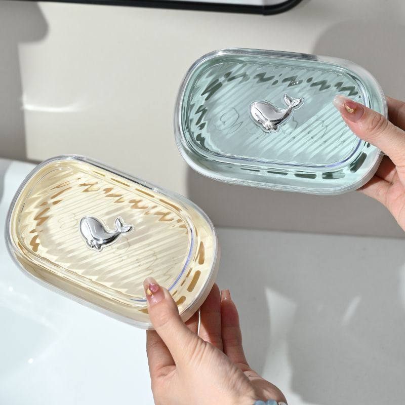 创意香皂盒沥水卫生间带盖沥水免打孔家用便携式旅行大号肥皂盒