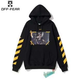 正品 潮牌卫衣百搭上衣OW OFF男女斑马线箭头WHITE秋冬宽松休闲长袖