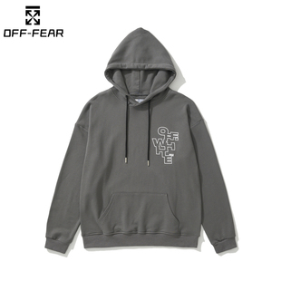 正品 WHITE百搭OW潮牌上衣 OFF斑马线箭头卫衣男女休闲百搭连帽长袖