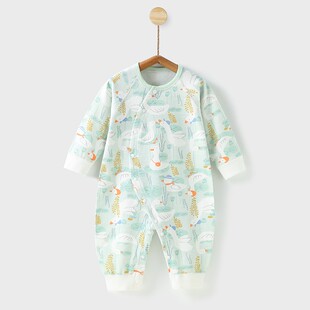 连体衣纯棉无骨哈衣爬服宝宝睡衣 品牌专柜婴儿春秋季 撤柜专区