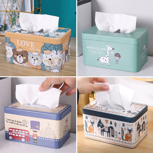 桌面创意可爱轻奢车载简约纸巾盒