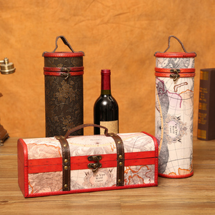 盒单支双支葡萄酒盒木质香槟冰酒收纳盒通用酒箱节日礼盒 红酒包装