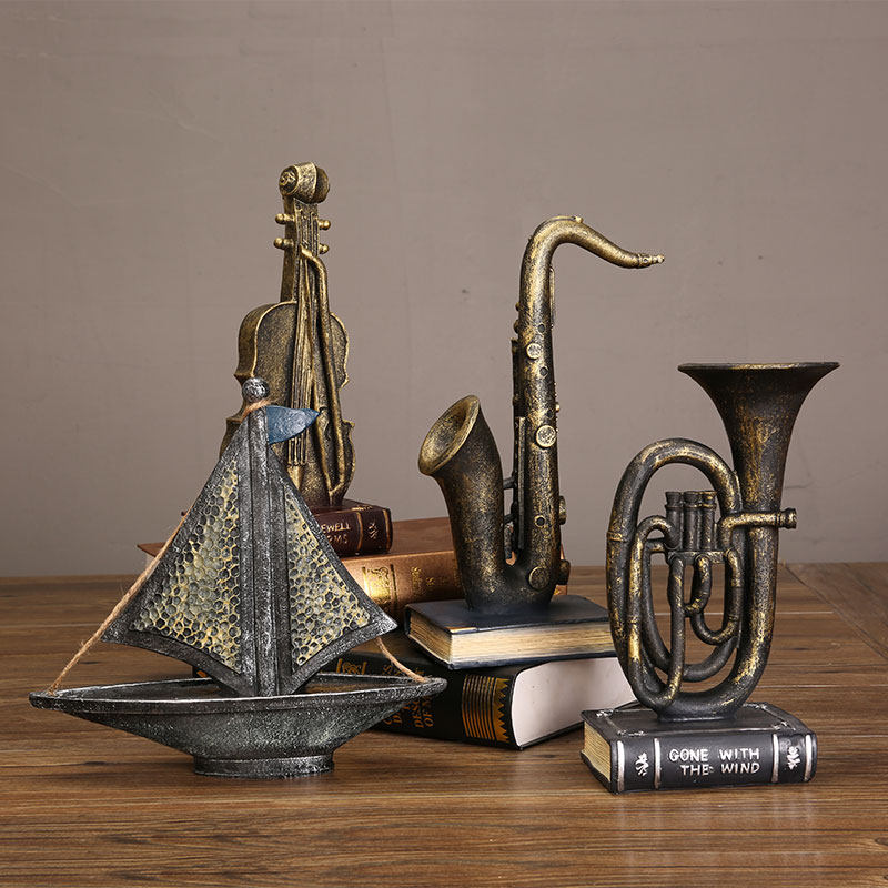 复古摆件美式电话留声机老式仿真模型家居客厅电视酒柜样板房装饰