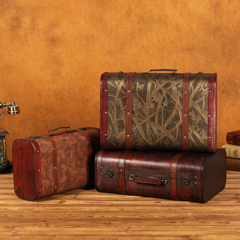 手提箱老式拍照道具咖啡厅摆件