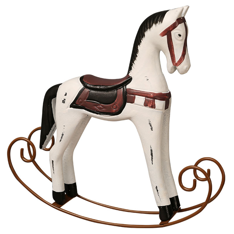 创意摇摆木马到成功招财摆件家居客厅红马一对套装桌面装饰品摆设