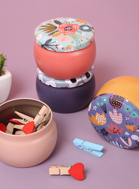 可爱迷你糖果收纳罐密封罐皮筋头饰发卡夹子小铁盒带盖花茶罐礼盒