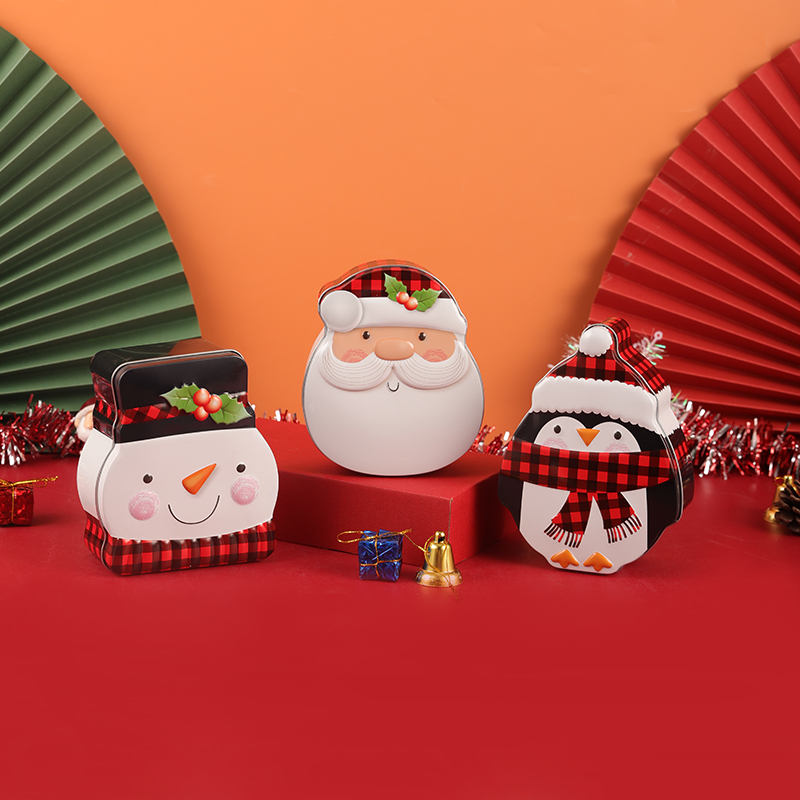 圣诞糖果盒创意可爱收纳礼盒烘焙饼干包装盒雪花酥盒子小铁盒空盒
