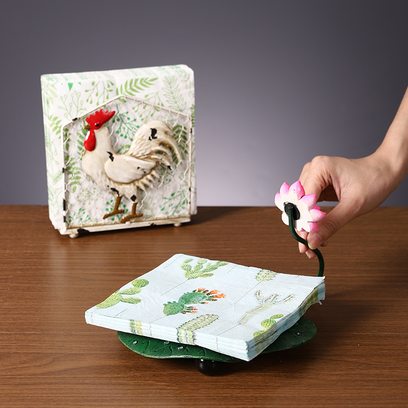 创意铁艺纸巾架做旧艺术纸托高档