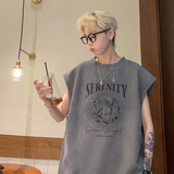 B08特P20潮牌烧花无袖背心男夏季宽松运动坎肩美式t恤，男装T恤，电商A456（原C415）