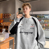 现货360克重磅港风美式复古插肩袖拼接ins卫衣外套灰WY96-P50特，女装短外套，电商A456（原C415）