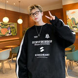 现货420高克重磅秋冬麂皮绒圆领2条杠卫衣男外套JP89-P45，男装卫衣，电商A456（原C415）