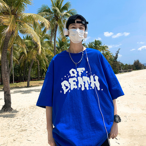 直播280克夏季潮牌复古潮流ins宽松短袖t恤上衣A432-T713-P25图片