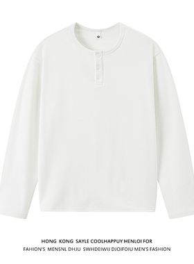 现货得物亨利领德绒秋季T恤男宽松A456-CT02-P20特白底a