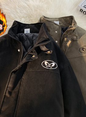 现货冬季直播美式潮牌麂皮绒夹克加棉衣休闲外套A456-MY133-P88