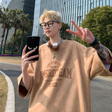 JPT08-P28控48插肩袖夏季美式复古短袖T恤男士休闲咖啡上衣，男装T恤，电商A456（原C415）