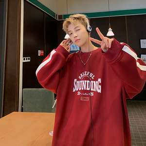 现货重磅400克美式细格卫衣男宽松复古美式休闲外套WY808特P50黑图片