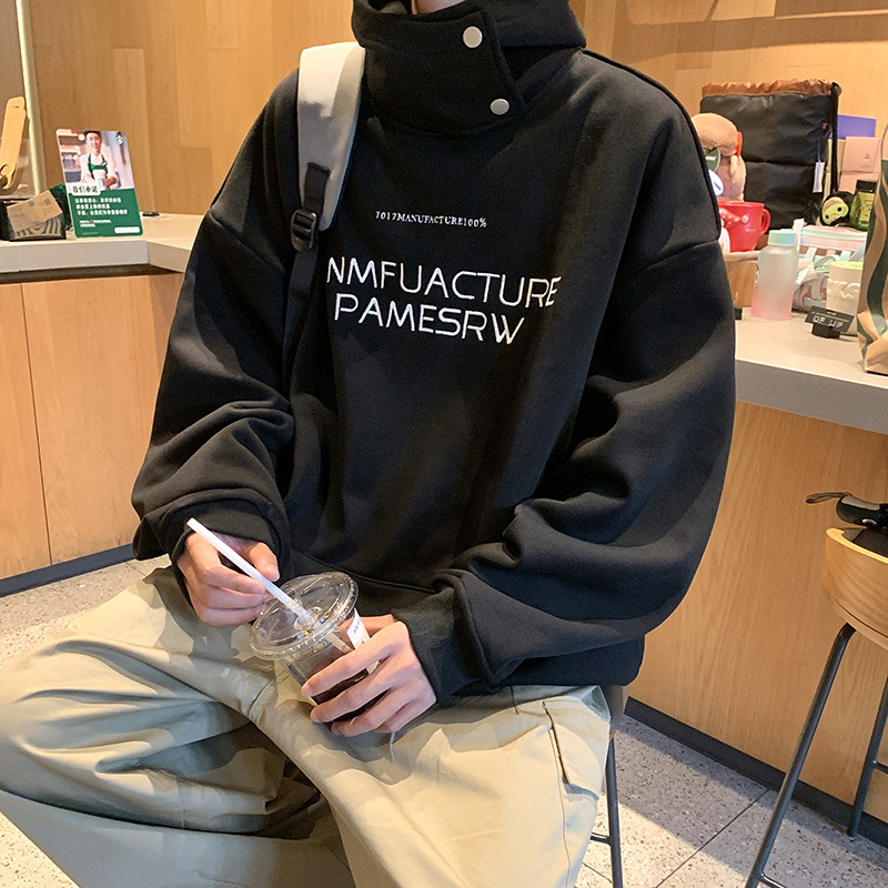 爆款主推潮牌美式刺绣大连帽铁口设计卫衣黑色外套A432-WY105-P65