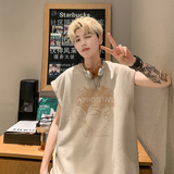 B06特P20潮牌烧花无袖背心男夏季宽松运动坎肩美式t恤XIN，男装T恤，电商A456（原C415）