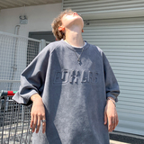 JPT02-P28控49美式字母钢印重磅短袖t恤男夏季潮牌麂皮绒，男装T恤，电商A456（原C415）