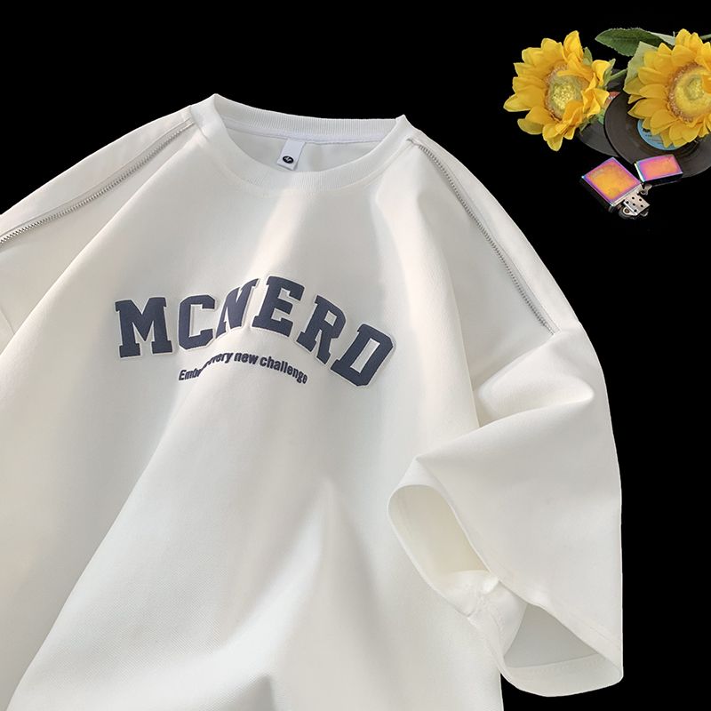 现280克夏季发泡T恤男宽松潮流拉链设计短袖冰丝A456-T910-P35