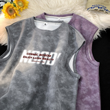 ZRB114-P22控38潮牌扎染无袖背心男夏季宽松运动坎肩美式t恤，男装背心/马甲，电商A456（原C415）