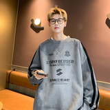 现货420高克重磅秋冬麂皮绒圆领2条杠卫衣男外套JP89-P45军绿，男装卫衣，电商A456（原C415）