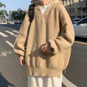 现货冬季加厚针织衫套头毛衣冬装宽松连帽外套MY03-P50特图片