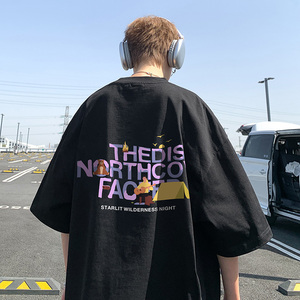 T86-P20特230克T恤男潮牌短袖纯棉宽松大码情侣夏装上衣落肩图片
