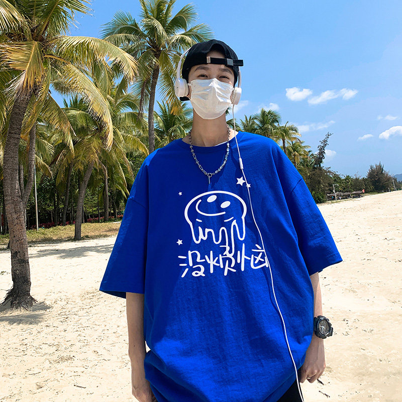 T81-P20特没烦恼chic新款t恤潮流简约卡通印花夏季圆领上衣,男装T恤,电商A456（原C415）