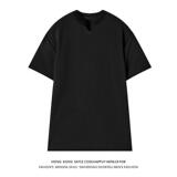 现货亨利领坑条肌理感夏季T恤男宽松潮流V领上衣A456-T66-P20特，男装T恤，电商A456（原C415）