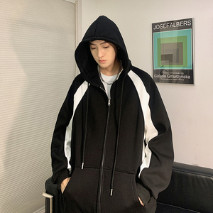 赛车服卫衣男士春秋中性宽松开衫重磅学生黑色外套 A456-WY97-P65图片