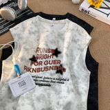 ZRB116-P22控38潮牌扎染无袖背心男夏季宽松运动坎肩美式t恤，男装背心/马甲，电商A456（原C415）