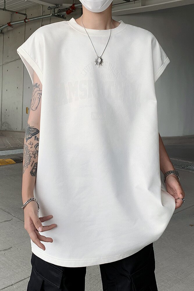 B01特P22控38高街烧花无袖背心男夏季宽松运动坎肩美式t恤SHEN,男装T恤,电商A456（原C415）