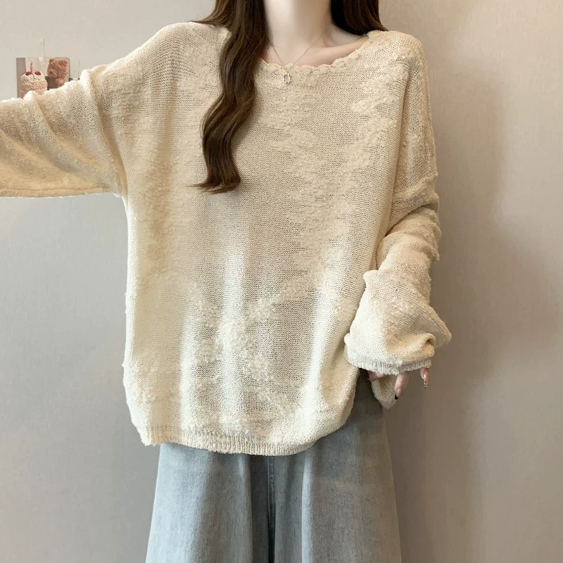 大码女装胖妹妹自留款推荐~慵懒风松弛感宽松遮肚子针织毛衣秋冬
