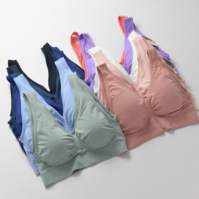 舒适日常款.瑜伽美背U型背V领运动文胸夏季无缝无钢圈健身内衣