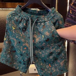 美式复古设计感潮牌2025夏季百搭顶奢潮流时尚暗纹满印花男士短裤