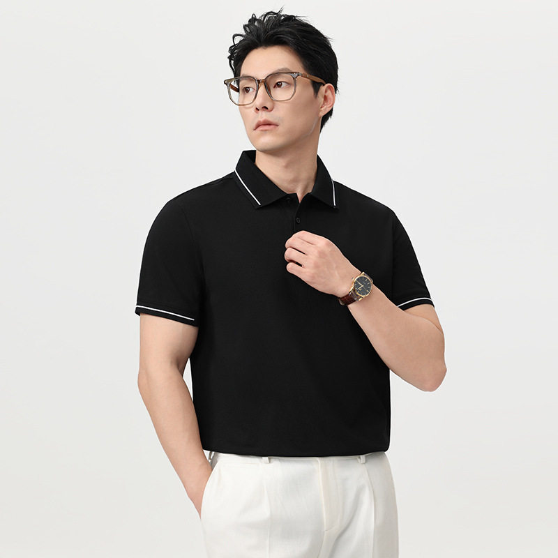 批发冰丝凉感polo衫男士商务短袖T恤2026夏季新款日常纯色上衣服