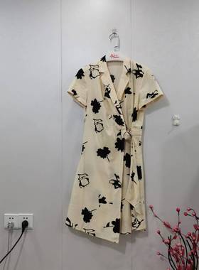 XL13698华系列H22001 夏季翻领印花连衣裙女裙子