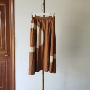 裙子 高腰显瘦拼色百褶半身裙女中长款 M1325CQ909 C春夏季