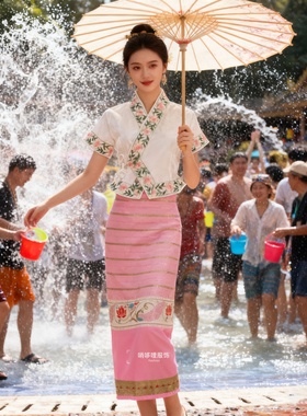 夏季新款傣族服装女绣花上衣织布筒裙云南民族服装旅拍写真舞台装