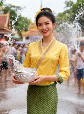 西双版纳傣族服装女七分袖系带片裙套装日常简约修身气质民族穿搭