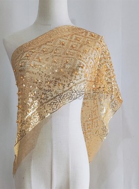 新款西双版纳泰国服装旅拍傣族披肩不掉粉亮片披纱民族风写真多色