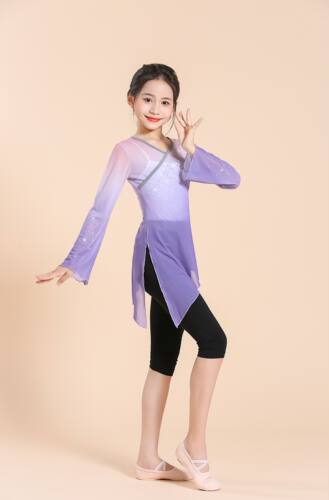 女童古典舞中国舞身韵纱衣练功服