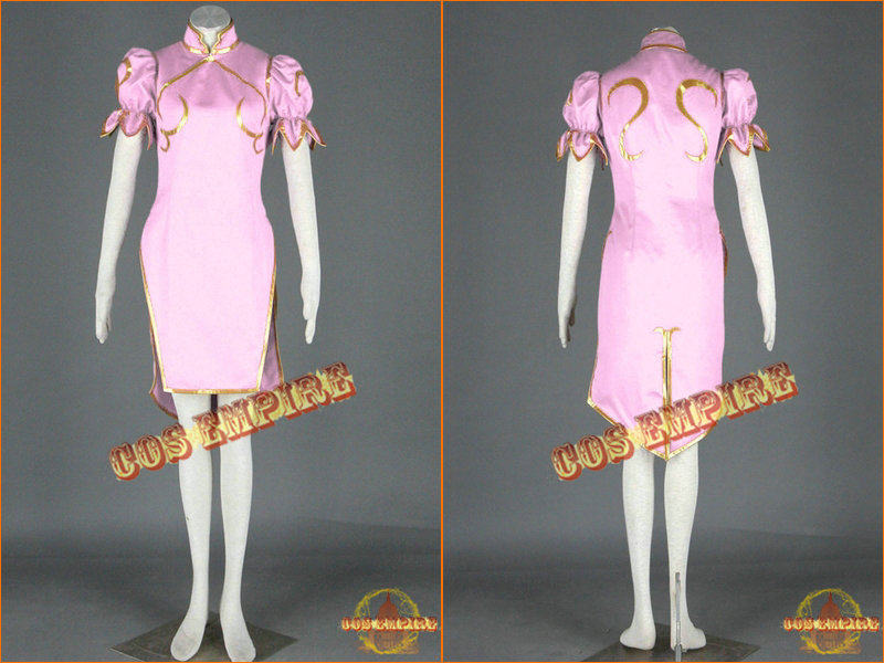 街头霸王拳皇春丽游戏cosplay服粉色旗袍性感日本可定制包邮cos服