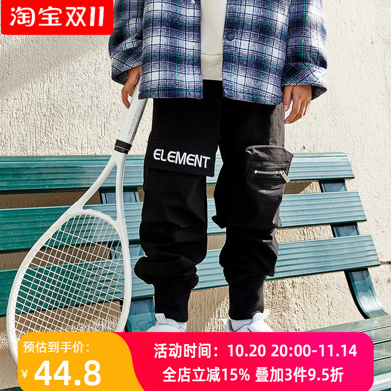 艾艾屋童装IP男大童多口袋工装束脚裤子冬季 休闲宽松帅气长裤