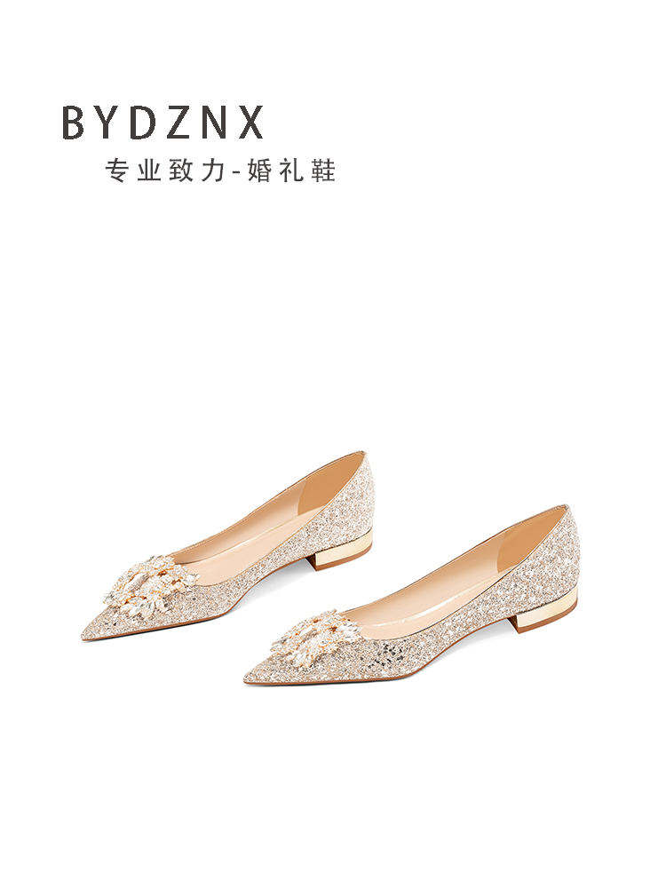 水晶鞋高级感日常精致订婚浅口