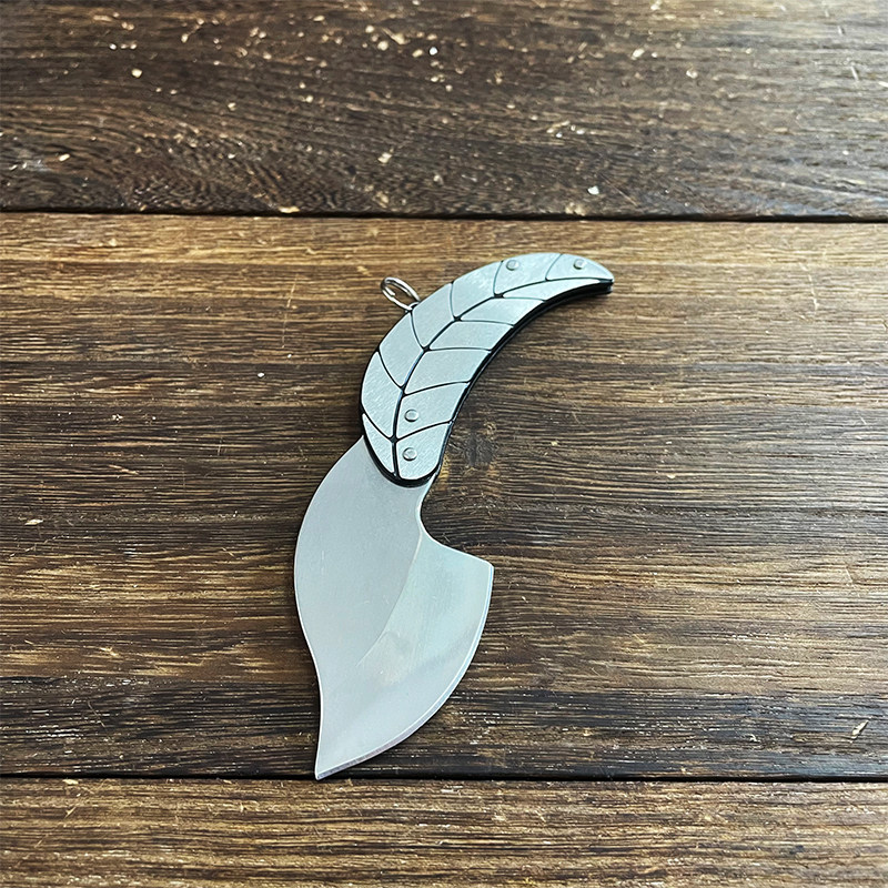 柳叶弯刀高碳钢锻打加厚吃羊排牛排餐刀蒙古手把肉专用小刀切水果