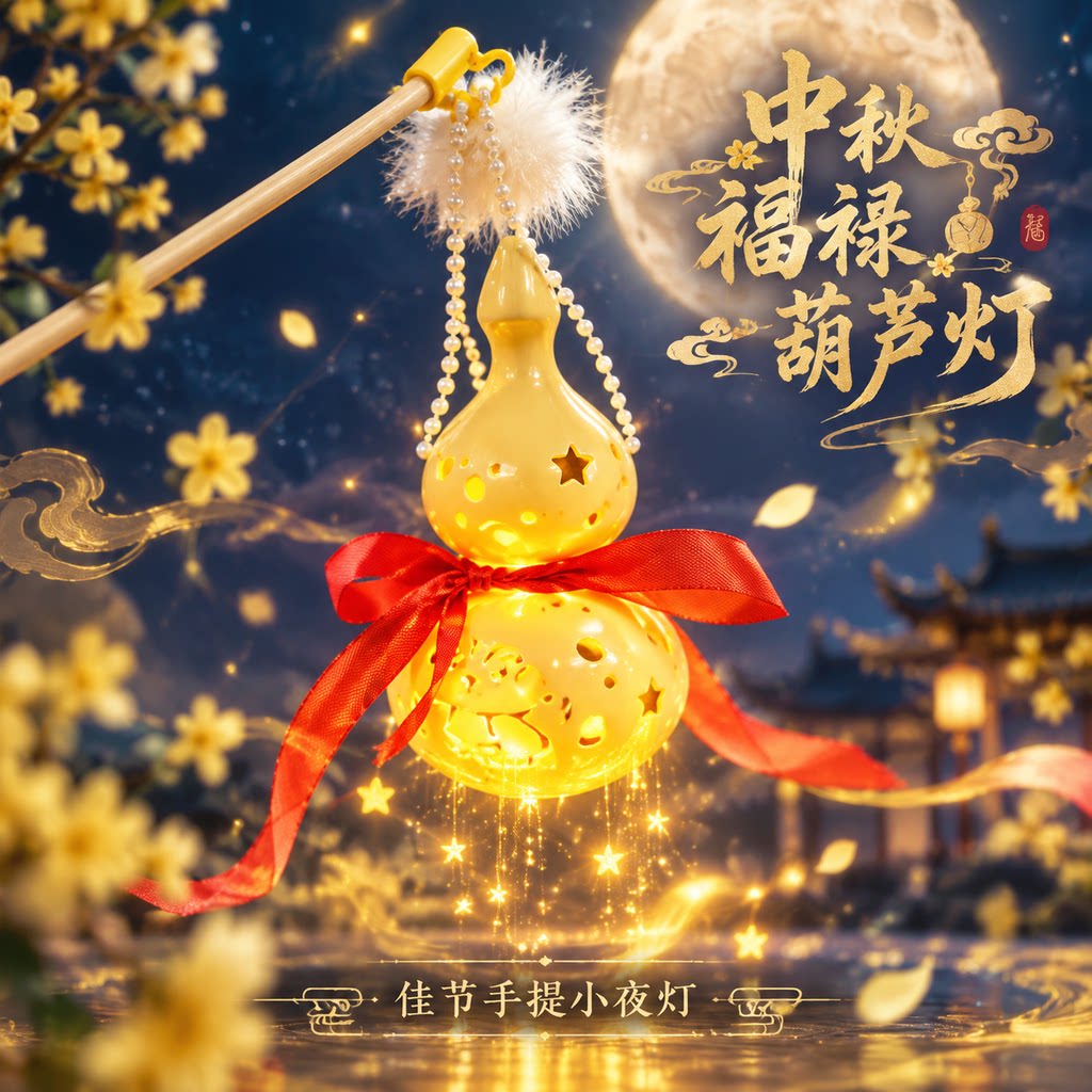 中秋节葫芦娃发光灯笼手提花灯幼儿园节日礼物宝宝玩具花灯批发hx