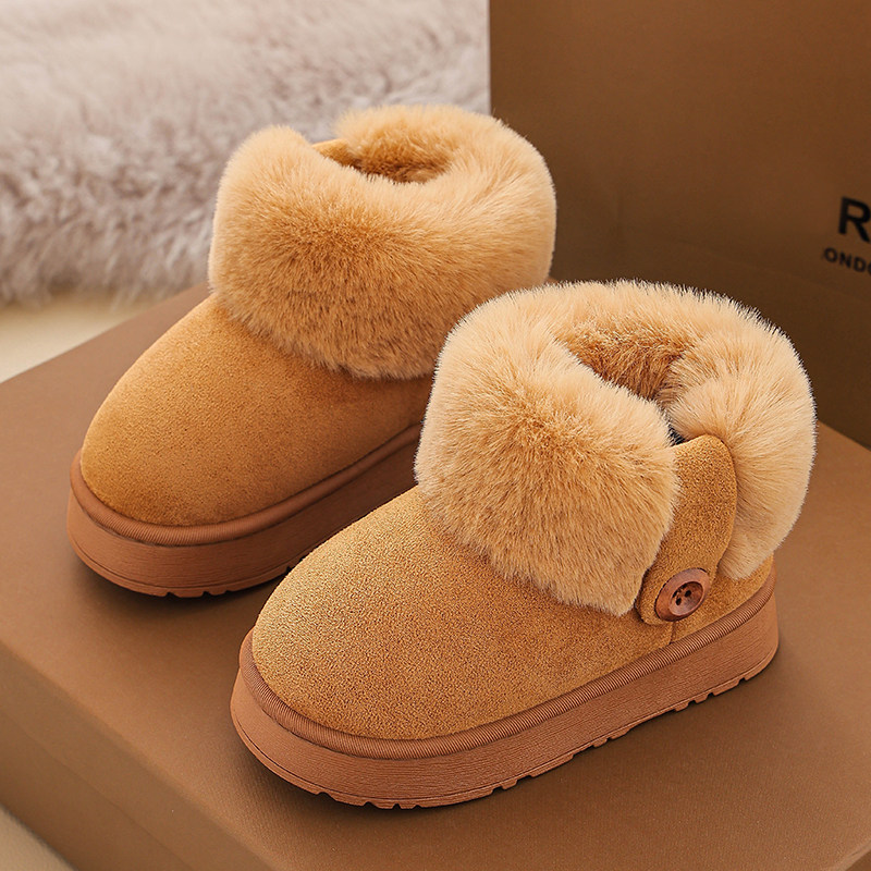 雪地靴儿童棉鞋男女童秋冬季居家用加绒厚底保暖鞋亲子靴子棉靴